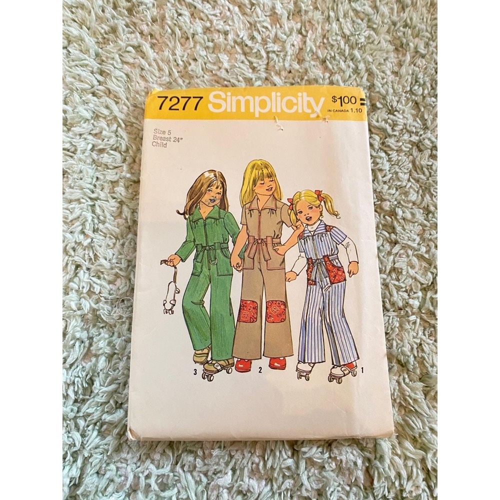 Vintage Simplicity 7277 Child Jumpsuit Pattern Size 5